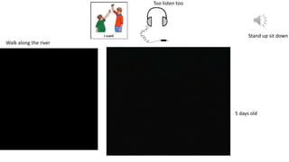 Too listen too
5 days old
Walk along the river
Stand up sit down