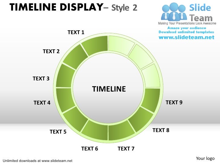 circle timeline project management chart ppt slides