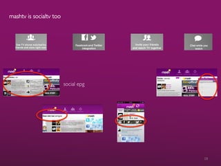mashtv is socialtv too	

social epg 	

18	
  
 