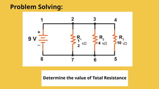 1
2
Problem Solving:
4 10
Determine the value of Total Resistance
 