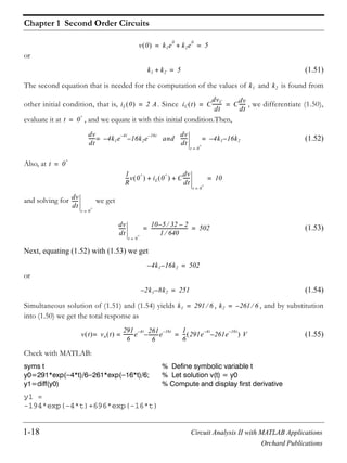 Circuit analysis ii with matlab | PDF