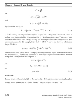 Circuit analysis ii with matlab | PDF