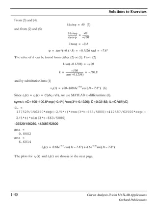 Circuit analysis ii with matlab | PDF