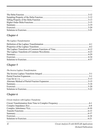 Circuit analysis ii with matlab | PDF