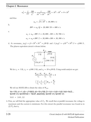 Circuit analysis ii with matlab | PDF