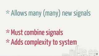 58
* Allows many (many) new signals
* Must combine signals
* Adds complexity to system
 