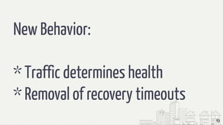 63
New Behavior:
* Traffic determines health
* Removal of recovery timeouts
 
