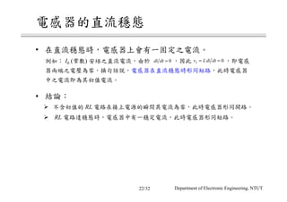 •
I0 ( )
•
RL
RL
0di dt = 0Lv Ldi dt= =
Department of Electronic Engineering, NTUT22/32
 