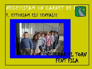 NECESSITAM UN CARNET DE BICI 1. ESTUDIAM ELS SENYALS! ESPERAR EL TORN FENT FILA 