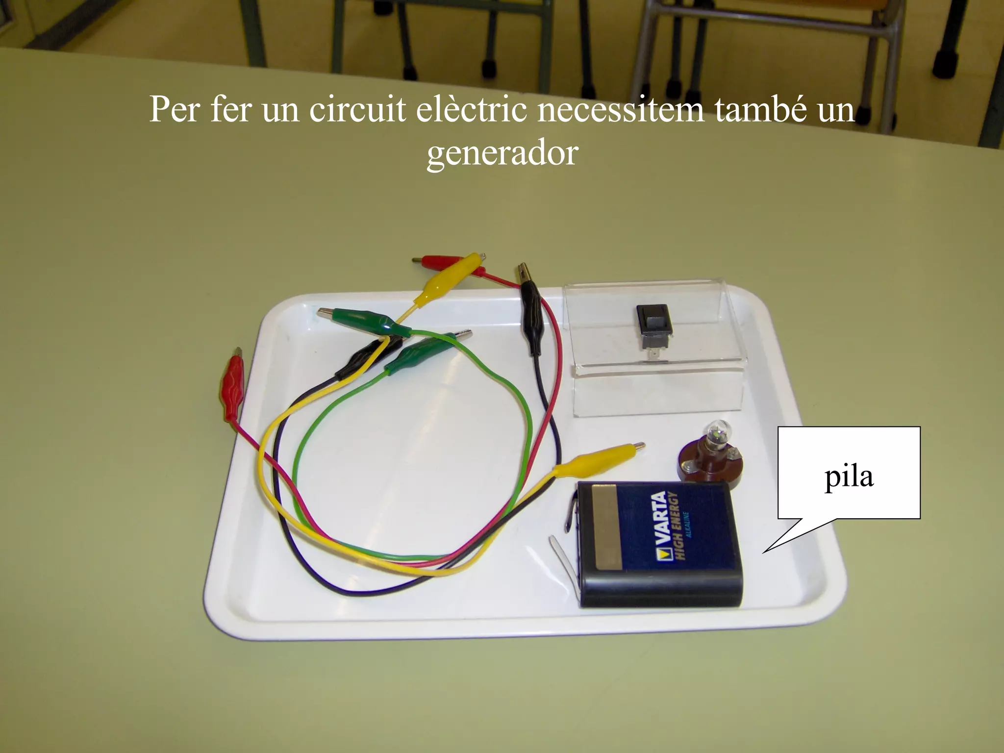 Per fer un circuit elèctric necessitem també un generador pila 