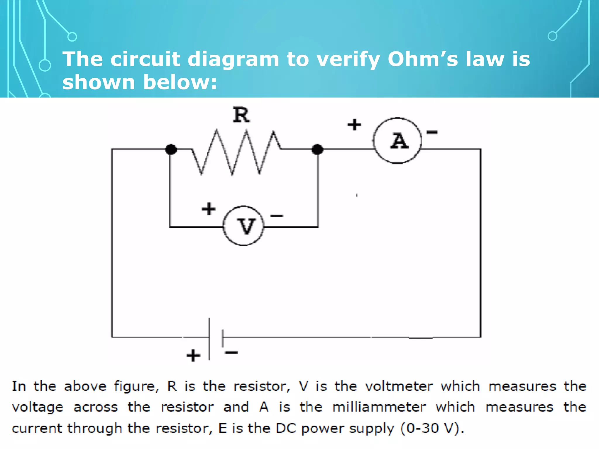 Circuit lab 4 verification of ohm's law@taj | PDF