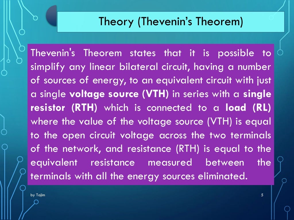 Circuit Lab 8 Verification Of Thevenin S Theorem Taj Circuit Lab 8 Verification Of Thevenin S Theorem Taj