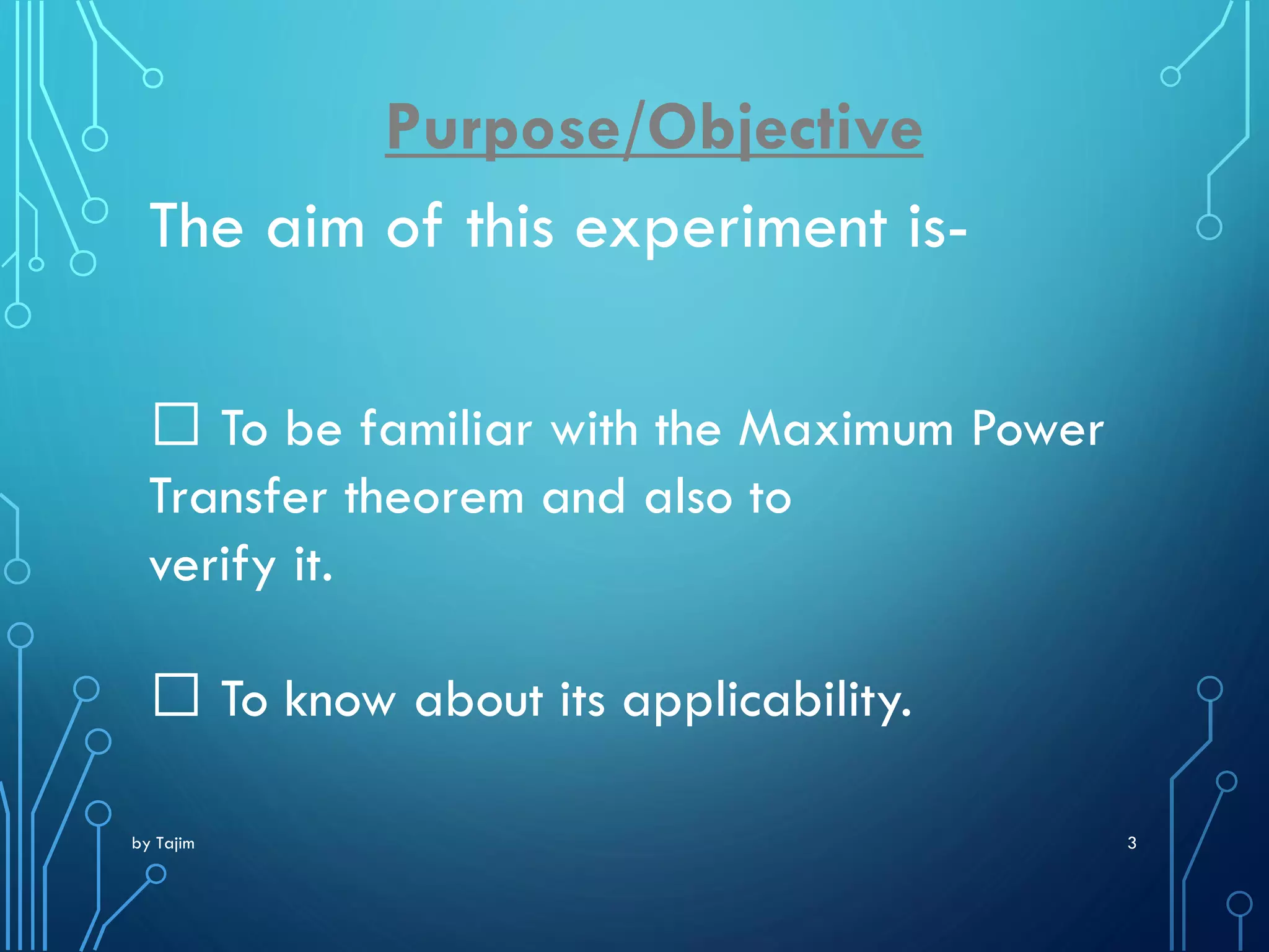 Circuit lab 9 verification of maximum power transfer theorem@taj | PDF
