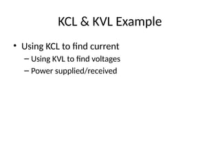 Kcl Photo Id Example Fundamentals of Electric Circuits: Ohm’s Law, KCL, and KVL Explained | PPTX