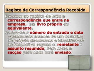 Registo de Correspondência Recebida
 