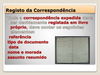 Registo da Correspondência
 