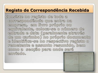 Registo de Correspondência Recebida
 