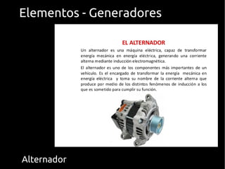 Alternador
Elementos - Generadores
 