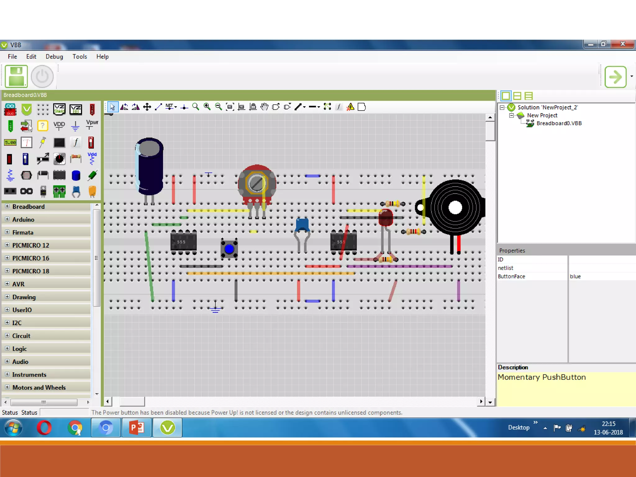 Circuit on bread board