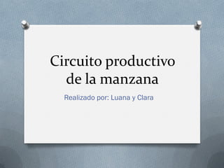 Circuito productivo
de la manzana
Realizado por: Luana y Clara
 