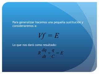 Para generalizar hacemos una pequeña sustitución y consideraremos a: Lo que nos dará como resultado: 