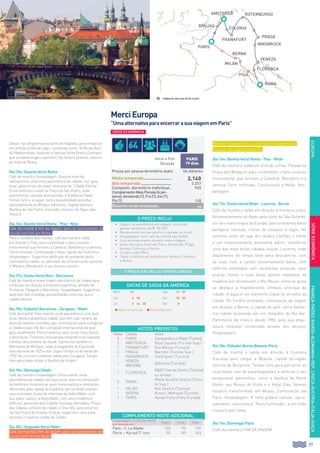 89
EUROPAFRANÇA-PAÍSESBAIXOS-ALEMANHA-REP.CHECA-ÁUSTRIA-ITÁLIA-SUIÇA
Mesmo itinerário que o circuito Paisagens da
Europa, na página anterior.
Dia 16o: (Quinta-feira) Roma - Pisa - Milán
Café da manhã e saída em direção a Pisa. Parada na
Praça dos Milagros, para contemplar o belo conjunto
monumental que formam a Catedral, Batistério e a
famosa Torre Inclinada. Continuação a Milão. Hos-
pedagem.
Dia 17o: (Sexta-feira) Milán - Lucerna - Berna
Café da manhã e saída em direção à fronteira suíça.
Atravessairemos os Alpes pelo túnel de São Gotardo,
um dos mais longos da Europa, percorreremos belas
paragens naturais, cheias de bosques e lagos. No
extremo oeste do lago dos Quatro Cantões e frente
a um impressionante panorama alpino, levante-se
uma das mais belas cidades suíças, Lucerna, onde
disporemos de tempo livre para descobri-la, com
as suas ruas e cantos extremamente belos, com
edifícios enfeitados com excelentes pinturas; suas
praças, fontes e suas belas pontes medievais de
madeira que atravessam o Rio Reuss, entre as quais
se destaca a Kapellbrücke, símbolo principal da
cidade. A água é um elemento chave no encanto da
cidade. No horário acordado, continuação da viagem
em direção a Berna, a capital do país, outra belíssi-
ma cidade localizada em um meandro do Rio Aar,
Patrimônio da Unesco desde 1983, pela sua arqui-
tetura medieval conservada através dos séculos.
Hospedagem.
Dia 18o: (Sábado) Berna-Beaune-Paris
Café da manhã e saída em direção à fronteira
francesa para chegar a Beaune, capital da região
vinícola de Borgonha. Tempo livre para percorrer as
suas belas ruas de paralelepípedos e admirar o seu
excepcional patrimônio, como a basílica de Notre
Dame, seu Museu do Vinho e o Hotel Dieu, famoso
hospício transformado em Museu. Continuação até
Paris. Hospedagem. À noite poderá realizar, opcio-
nalmente, uma visita à “Paris Iluminada”, e um lindo
cruzeiro pelo Sena.
Dia 19o: (Domingo) Paris
Café da manhã e fim da viagem.
Depois nos dirigiremos ao porto de Nápoles, para embarcar
em direção à Ilha de Capri, conhecida como “A Pérola Azul”
do Mediterrâneo, visitando a famosa Gruta Branca (sempre
que a meteorologia o permitir). No horário previsto, retorno
ao hotel de Roma.
Dia 15o: (Quarta-feira) Roma
Café da manhã e hospedagem. Durante este dia
realizaremos uma visita panorâmica da cidade, com guia
local, pelos locais de maior interesse da “Cidade Eterna”.
Encerraremos a visita na Praça de San Pedro, onde
assistiremos, sempre que possível, à Audiência Papal.
Tempo livre e, a seguir, terá a possibilidade de visitar
opcionalmente os Museus Vaticanos, Capela Sistina e
Basílica de San Pedro, incluindo o túmulo do Papa João
Paulo II.
Dia 16o: (Quinta-feira) Roma - Pisa - Niza
Café da manhã e fim da viagem, para os participantes do
circuito com fim em Roma..
Para o restante dos clientes, café da manhã e saída
em direção a Pisa, para contemplar o belo conjunto
monumental que formam a Catedral, Batistério e a famosa
Torre Inclinada. Continuação a Niza, capital da Costa Azul.
Hospedagem. Sugerimos desfrutar do ambiente desta
cosmopolita cidade, ou participar de uma excursão opcional
a Mônaco, Montecarlo e seu famoso cassino.
Dia 17o: (Sexta-feira) Niza - Barcelona
Café da manhã e breve trajeto panorâmico da cidade para
continuar em direção à fronteira espanhola, através de
Provença. Chegada a Barcelona. Hospedagem. Sugerimos
desfrutar das múltiplas possibilidades noturnas que a
cidade oferece.
Dia 18o: (Sábado) Barcelona - Zaragoza - Madri
Café da manhã. Pela manhã, visita panorâmica, com guia
local, desta maravilhosa cidade, que tem sido cenário de
diversos eventos mundiais que contribuíram para configurar
a cidade e para lhe dar a projeção internacional da qual
goza atualmente. Percorreremos seus locais mais típicos
e pitorescos. Faremos uma parada fotográfica na Sagrada
Família, obra mestre de Gaudí. Subiremos também a
Montanha de Montjuic, sede protagonista da Exposição
Internacional de 1929 e dos Jogos Olímpicos de Verão de
1992. Ao concluir a mesma, saída para Zaragoza. Tempo
livre para poder visitar a Basílica da Virgem.
Dia 19o: (Domingo) Madri
Café da manhã e hospedagem. Pela manhã, visita
panorâmica da cidade com guia local, que nos introduzirá
na história e mostrará os seus monumentos e contrastes
oferecidos pela capital da Espanha, percorrendo-a pelos
seus principais locais de interesse da Velha Madri, com
seu sabor castiço, à Nova Madri, com seus modernos
edifícios, passando pelo Estádio Santiago Bernabéu, Praça
das Cibeles, símbolo da cidade, e Gran Vía, para encerrar
na real Praça de Oriente. À tarde, sugerimos uma visita
opcional à imperial cidade de Toledo.
Dia 20o: (Segunda-feira) Madri
Café da manhã e fim da viagem para os participantes em
circuito com fim em Madri.
SÉRIEECONÔMICA
MerciEuropa
“UmaalternativaparaencerrarasuaviagememParis”
O PREÇO NÃO INCLUI TARIFAS AÉREAS
DATAS DE SAÍDA DA AMÉRICA
Maio 21 Ago 13 27
Jun 4 18 Set 10 24
Jul 2 16 30 Out 8
l Média temporada l Alta temporada
O PREÇO INCLUI
•		 Seguro de assistência em viagem, incluindo
gastos sanitários até € 100.000.
•		Recebimento em aeroporto e traslado ao hotel.
•		Hospedagem com café da manhã tipo buffet.
•		Guia acompanhante durante toda a viagem
•		Visita com guia local em Paris, Amsterdã, Praga,
Veneza, Florença e Roma.
•		Cruzeiro pelo Rhin.
•		Taxas turísticas por estadia em Veneza, Florença
e Roma.
HOTÉIS PREVISTOS
Noites Cidade Hotel
3 Paris Campanile La Villete (Turista)
2 Amsterdã Blue Square (Turista Sup.)
1 Frankfurt Ibis Messe (Turista)
2 Praga Barcelo (Turista Sup.)
1 Innsbruck Dollinguer (Turista)
1
Veneza
(Mestre)
Albatros (Turista)
1 Florença
BB Firenze Centro (Turista)
ou similar
3 Roma
Melia Aurelia Antica (Turis-
ta Sup.)
1 Milão Ibis Centro (Turista)
1 Berna Kreuz / Metropol (Turista)
1 Paris Kyriad Porte D’ivry (Turista)
COMPLEMENTO NOITE ADICIONAL
Hospedagem e café da manhã
por pessoa em:
Duplo Triplo Indiv.
Paris - C. La Villette 103 94 189
Paris - Kyriad P. Ivry 90 89 163
Início e Fim
Duração
PARIS
19 dias
Preços por pessoa dormitório duplo Us dólares
Média temporada......................... 2.140
Alta temporada............................ 2.257
Complem. dormitório individual.. 945
ComplementoMeiaPensão(4jan-
tares):Amsterdã(1),Fra(1),Inn(1),
Flo(1) 148
Desconto venda antecipada... 64
SÉRIE ECONÔMICA
milán
pisa
Veneza
Amsterdã ROTEMBURGO
frankfurt
colonia
brujas
PARIS
praga
Florença
roma
innsbruck
Cidades de início e/ou fim de circuito.
berna
64
 