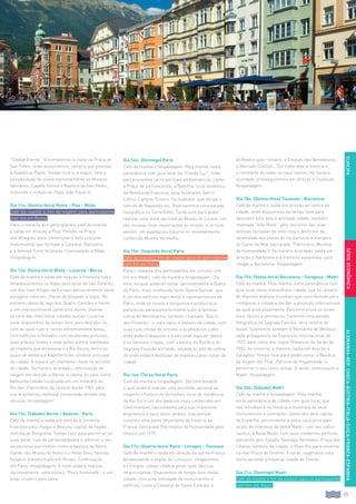 93
EUROPAALEMANHA-REP.CHECA-ÁUSTRIA-ITÁLIA-SUIÇA-FRANÇA-ESPANHA
“Cidade Eterna”. Encerraremos a visita na Praça de
San Pedro, onde assistiremos, sempre que possível,
à Audiência Papal. Tempo livre e, a seguir, terá a
possibilidade de visitar opcionalmente os Museus
Vaticanos, Capela Sistina e Basílica de San Pedro,
incluindo o túmulo do Papa João Paulo II.
Dia 11o: (Quinta-feira) Roma - Pisa - Milão
Café da manhã e fim da viagem para participantes
com fim em Roma.
Para o restante dos participantes, café da manhã
e saída em direção a Pisa. Parada na Praça
dos Milagros, para contemplar o belo conjunto
monumental que formam a Catedral, Batistério
e a famosa Torre Inclinada. Continuação a Milão.
Hospedagem.
Dia 12o: (Sexta-feira) Milão - Lucerna - Berna
Café da manhã e saída em direção à fronteira suíça.
Atravessairemos os Alpes pelo túnel de São Gotardo,
um dos mais longos da Europa, percorreremos belas
paragens naturais, cheias de bosques e lagos. No
extremo oeste do lago dos Quatro Cantões e frente
a um impressionante panorama alpino, levante-
se uma das mais belas cidades suíças, Lucerna,
onde disporemos de tempo livre para descobri-la,
com as suas ruas e cantos extremamente belos,
com edifícios enfeitados com excelentes pinturas;
suas praças, fontes e suas belas pontes medievais
de madeira que atravessam o Rio Reuss, entre as
quais se destaca a Kapellbrücke, símbolo principal
da cidade. A água é um elemento chave no encanto
da cidade. No horário acordado, continuação da
viagem em direção a Berna, a capital do país, outra
belíssima cidade localizada em um meandro do
Rio Aar, Patrimônio da Unesco desde 1983, pela
sua arquitetura medieval conservada através dos
séculos. Hospedagem.
Dia 13o: (Sábado) Berna - Beaune - Paris
Café da manhã e saída em direção à fronteira
francesa para chegar a Beaune, capital da região
vinícola de Borgonha. Tempo livre para percorrer as
suas belas ruas de paralelepípedos e admirar o seu
excepcional patrimônio, como a basílica de Notre
Dame, seu Museu do Vinho e o Hotel Dieu, famoso
hospício transformado em Museu. Continuação
até Paris. Hospedagem. À noite poderá realizar,
opcionalmente, uma visita à “Paris Iluminada”, e um
lindo cruzeiro pelo Sena.
Dia 14o: (Domingo) Paris
Café da manhã e hospedagem. Pela manhã, visita
panorâmica com guia local da “Cidade Luz”, onde
percorreremos os locais mais emblemáticos, como
a Praça de La Concordia, a Bastilha, local simbólico
da Revolução Francesa, seus bulevares, bairro
Latino, Campos Elíseos, Os Inválidos, que abriga o
túmulo de Napoleão etc. Realizaremos uma parada
fotográfica na Torre Eiffel. Tarde livre para poder
realizar uma visita opcional ao Museu do Louvre, um
dos museus mais importantes do mundo, e, à noite,
assistir um espetáculo noturno no mundialmente
conhecido Moinho Vermelho.
Dia 15o: (Segunda-feira) Paris
Café da manhã e fim da viagem para os participantes
com fim em Paris.
Para o restante dos participantes em circuito com
fim em Madri, café da manhã e hospedagem. Dia
livre, no qual poderão visitar opcionalmente a Ópera
de Paris, mais conhecida como Opera Garnier, que
é um dos edifícios mais belos e representativos de
Paris, onde se reunia a burguesia e aristocracia
parisiense, para posteriormente subir à famosa
colina de Montmartre, também chamada “Bairro
dos Pintores”, o mais típico e boêmio da cidade, com
suas ruas cheias de artistas e acolhedores cafés
onde poderá degustar a tradicional sopa de cebola
e os famosos crepes, com a beleza da Basílica do
Sagrado Coração ao fundo, situada no alto da colina,
de onde poderá desfrutar de espetaculares vistas da
cidade.
Dia 16o: (Terça-feira) Paris
Café da manhã e hospedagem. Dia livre durante
o qual poderá realizar uma excursão opcional ao
magnífico Palácio de Versalhes, local de residência
do Rei Sol e um dos palácios mais conhecidos em
nível mundial, não somente pela sua imponente
arquitetura e seus belos jardins, mas porque
constitui uma parte importante da história da
França. Declarado Patrimônio da Humanidade pela
Unesco em 1979.
Dia 17o: (Quarta-feira) Paris - Limoges - Toulouse
Café da manhã e saída em direção ao sul da França.
Atravessando a região de Limousin, chegaremos
a Limoges, cidade célebre pelas suas fábricas
de porcelanas. Disporemos de tempo livre nesta
cidade, com uma infinidade de monumentos e
edifícios, como a Catedral de Santo Estévão, o
Anfiteatro galo-romano, a Estação dos Beneditinos,
o Mercado Central... Em todos eles a história é
a constante de todos os seus cantos. No horário
acordado, prosseguiremos em direção a Toulouse.
Hospedagem.
Dia 18o: (Quinta-feira) Toulouse - Barcelona
Café da manhã e saída em direção ao centro da
cidade, onde disporemos de tempo livre para
descobrir esta bela e animada cidade, também
chamada “Ville Rose”, pelo encontro das suas
vistosas fachadas de tons rosa e desfrutar da
serenidade dos píeres do rio Garonne e margens
do Canal du Midi (declarado “Patrimônio Mundial
da Humanidade”). No horário acordado, saída em
direção a Narbonne e à fronteira espanhola, para
chegar a Barcelona. Hospedagem.
Dia 19o: (Sexta-feira) Barcelona - Zaragoza - Madri
Café da manhã. Pela manhã, visita panorâmica com
guia local nesta maravilhosa cidade, que foi cenário
de diversos eventos mundiais que contribuíram para
configurar a cidade e lhe dar a projeção internacional
da qual goza atualmente. Percorreremos os locais
mais típicos e pitorescos. Faremos uma parada
fotográfica na Sagrada Família, obra mestre de
Gaudí. Subiremos também à Montanha de Montjuic,
sede protagonista da Exposição Internacional de
1929, bem como dos Jogos Olímpicos de Verão de
1992. Ao encerrar a mesma, saída em direção a
Zaragoza. Tempo livre para poder visitar a Basílica
da Virgem del Pilar, Patrona da Hispanidade, e
percorrer o seu casco antigo. À tarde, continuação a
Madri. Hospedagem.
Dia 20o: (Sábado) Madri
Café da manhã e hospedagem. Pela manhã,
visita panorâmica da cidade com guia local, que
nos introduzirá na história e mostrará os seus
monumentos e contrastes oferecidos pela capital
da Espanha, percorrendo-a pelos seus principais
locais de interesse da Velha Madri, com seu sabor
castiço, à Nova Madri, com seus modernos edifícios,
passando pelo Estádio Santiago Bernabéu, Praça das
Cibeles, símbolo da cidade, e Gran Vía, para encerrar
na real Praça de Oriente. À tarde, sugerimos uma
visita opcional à imperial cidade de Toledo.
Dia 21o: (Domingo) Madri
Café da manhã e fim da viagem para os participantes
com fim em Madri.
SÉRIEECONÔMICA
 