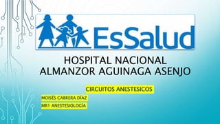 HOSPITAL NACIONAL
ALMANZOR AGUINAGA ASENJO
CIRCUITOS ANESTESICOS
MOISÉS CABRERA DÍAZ
MR1 ANESTESIOLOGÍA
 