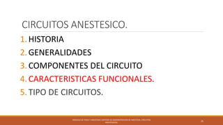 Circuitos anestesicos; sistema de administracion de anestesia Slide 25