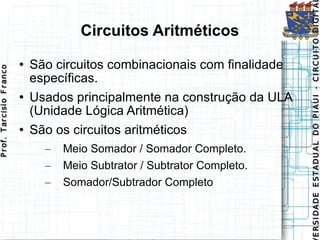 Circuitos Aritméticos ,[object Object],[object Object],[object Object],[object Object],[object Object],[object Object]