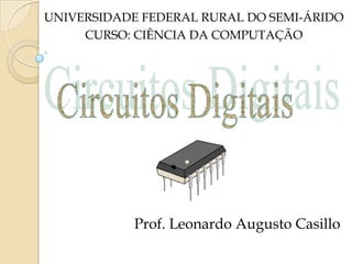 Prof. Leonardo Augusto Casillo
UNIVERSIDADE FEDERAL RURAL DO SEMI-ÁRIDO
CURSO: CIÊNCIA DA COMPUTAÇÃO
 