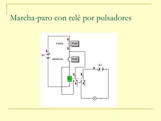 Marcha-paro con relé por pulsadores 