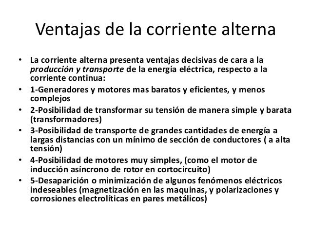 ventajas de la corriente alterna ventajas de la corriente alterna