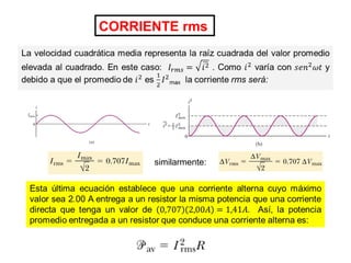 CORRIENTE rms
similarmente:
 