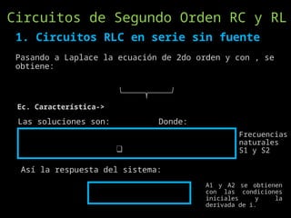 Circuitos de Primer y Segundo Orden PARA CIRCUITOS RCL | PPTX