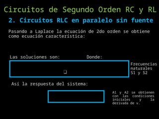 Circuitos de Primer y Segundo Orden PARA CIRCUITOS RCL | PPTX
