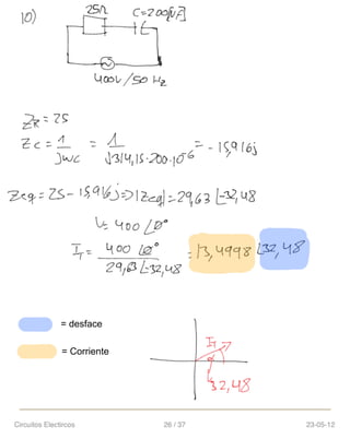= desface
= Corriente