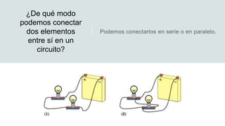 ¿De qué modo
podemos conectar
dos elementos
entre sí en un
circuito?
 