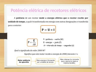 Potência elétrica de recetores elétricos
 