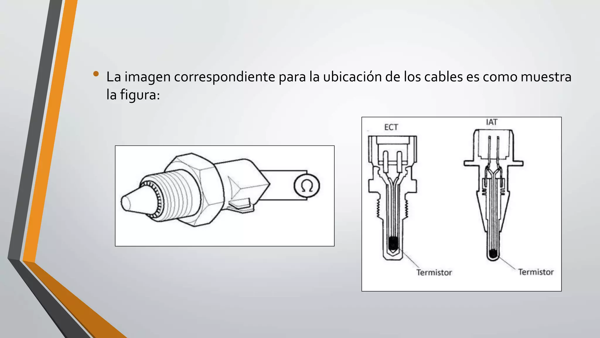 • La imagen correspondiente para la ubicación de los cables es como muestra
la figura:
 
