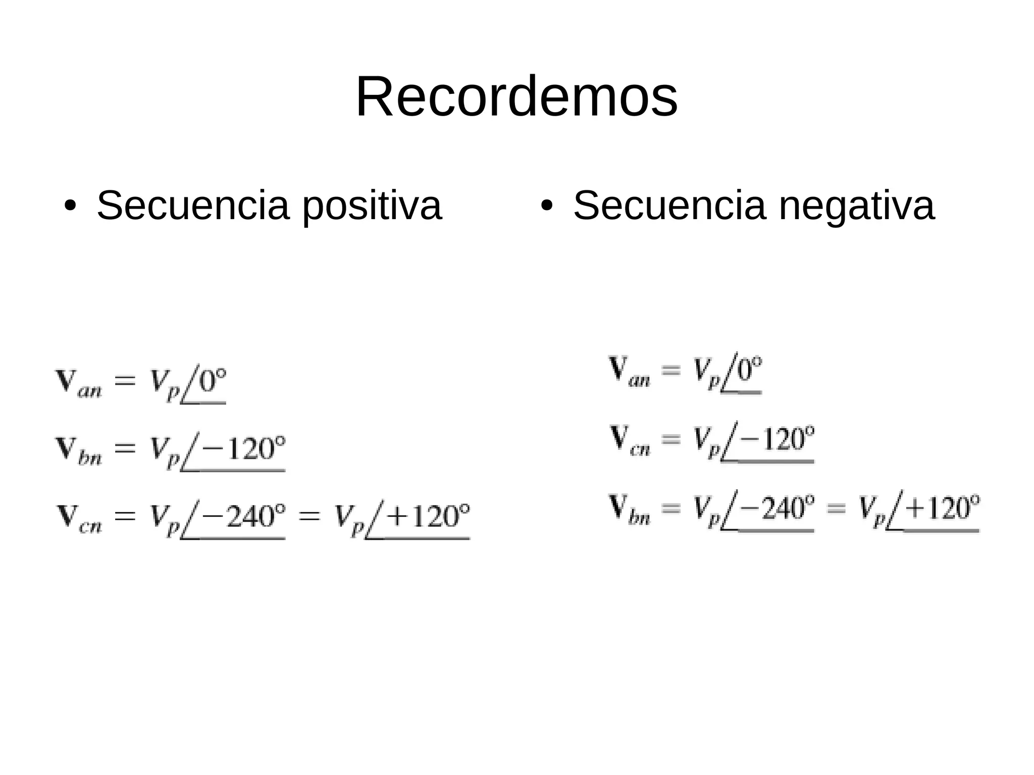 Recordemos
● Secuencia positiva ● Secuencia negativa
 