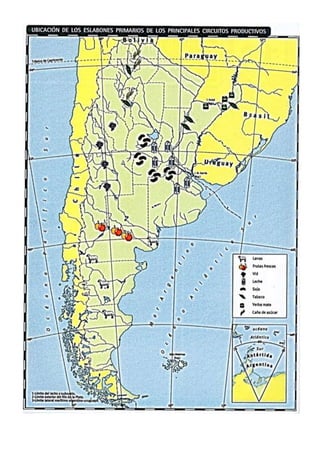 Circuitos productivos de Argentina, mapa de eslabones primarios
