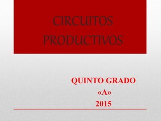 CIRCUITOS
PRODUCTIVOS
QUINTO GRADO
«A»
2015
 