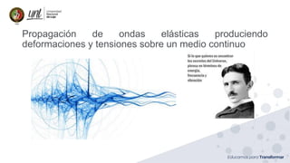 Propagación de ondas elásticas produciendo
deformaciones y tensiones sobre un medio continuo
 