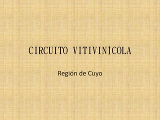 CIRCUITO VITIVINÍCOLA
Región de Cuyo
 