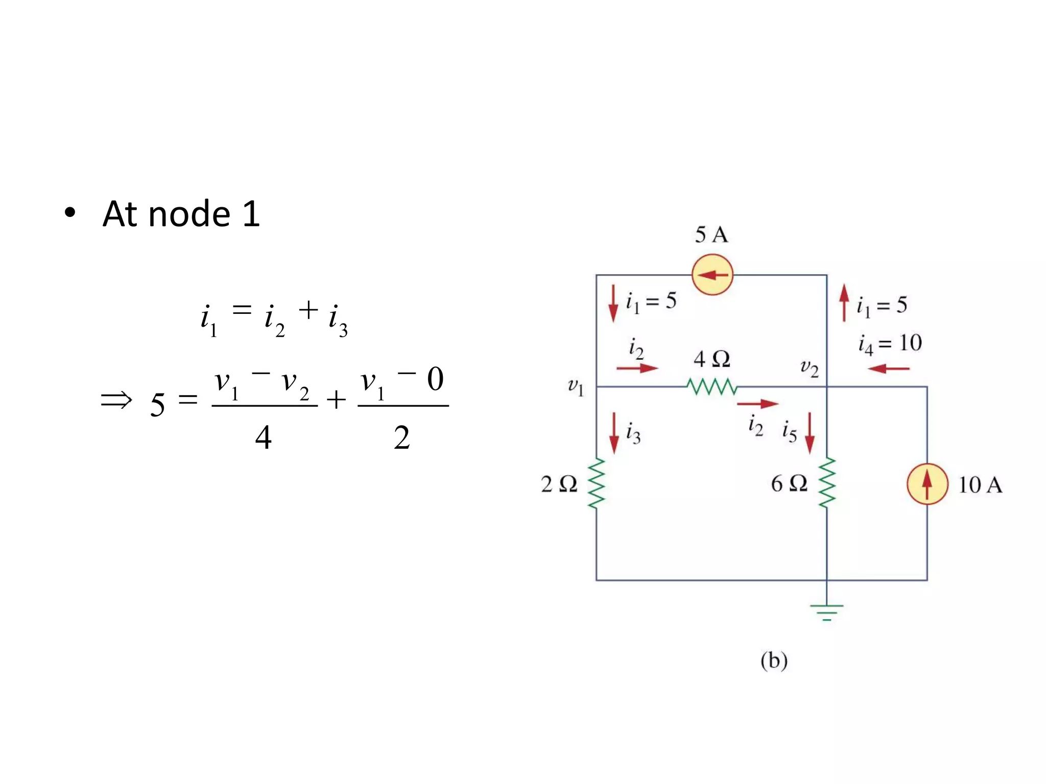 • At node 1
2
0
4
5 121
321
vvv
iii
 
