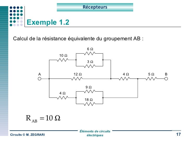 résistance équivalente exercices corrigés