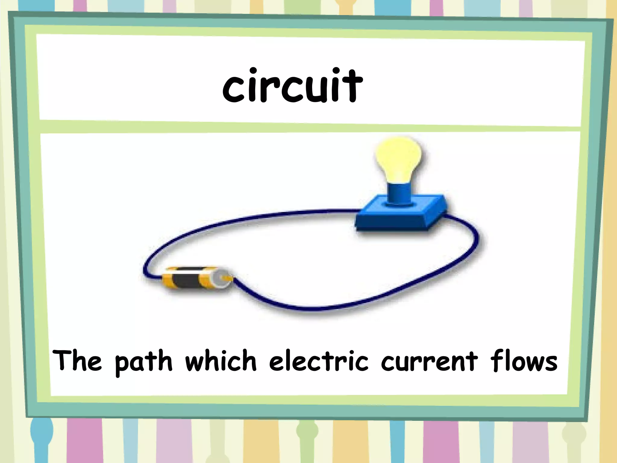 circuit
The path which electric current flows