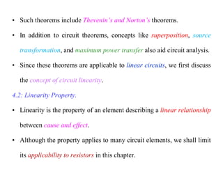 Circuit theorems linear circuit analysis | PDF