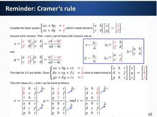 Reminder: Cramer’s rule
12
 